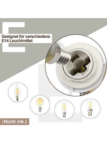 ZMH Deckenleuchte in weiß 3-flammige E14 Holz Modern Küchelampe