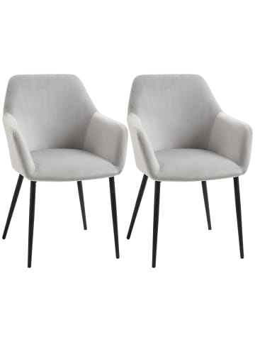 HOMCOM Esszimmerstuhl-54L x 57B x 80H cm-Hellgrau