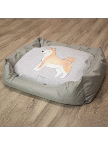 Mr. & Mrs. Panda Hundekorb Akita Inu Lebensretter ohne Spruch in Grau Pastell