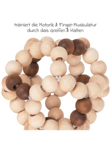 Goki Greifling Elastik mit Perlen aus Holz - in braun,motiv