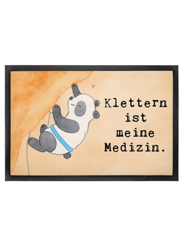 Mr. & Mrs. Panda fußmatte Panda Klettern Design mit Spruch in Weiß