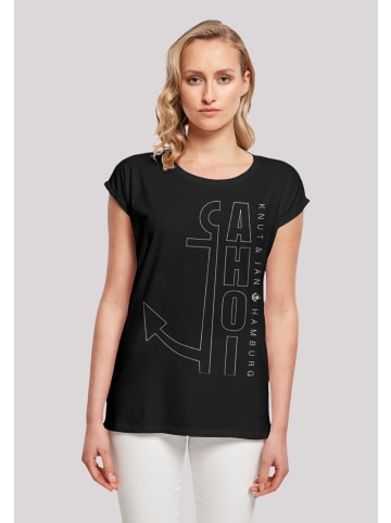 F4NT4STIC T-Shirt Ahoi Anker Outlines Knut & Jan Hamburg in schwarz