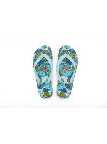 Flip Flop Sandalen "originals*flower power" in hellblau mehrfarbig