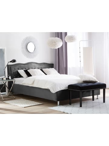 Beliani 2-tlg Doppelbett METZ in Grau