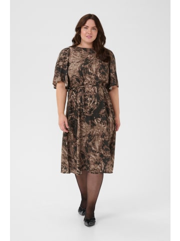KAFFE curve Kleid KCjamia Regular fit in Brown Graphic Print