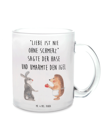 Mr. & Mrs. Panda Teetasse Hase Igel mit Spruch in Transparent