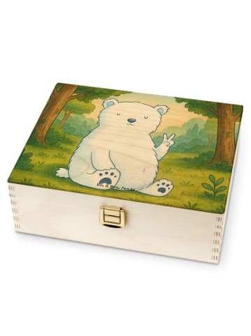 Mr. & Mrs. Panda Teebox Holz Eisbär Faul Design ohne Spruch in Weiß