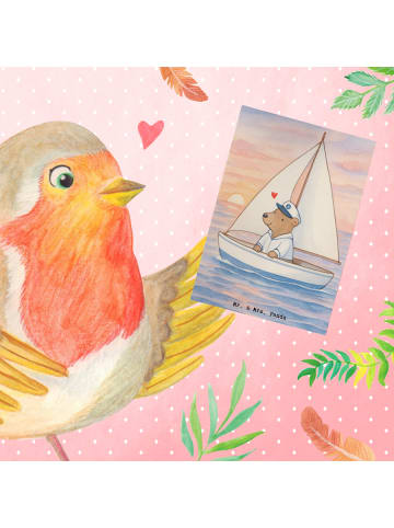 Mr. & Mrs. Panda babykarte Bär Segeln Design ohne Spruch in Weiß