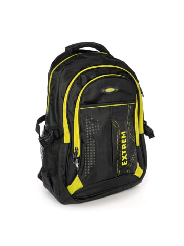 Bag Street Freizeitrucksack, Sportrucksack Synthetik schwarz, gelb ca. 30cmx6cm hoch