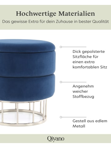 Qiyano Polstersitzhocker Edina in Blau