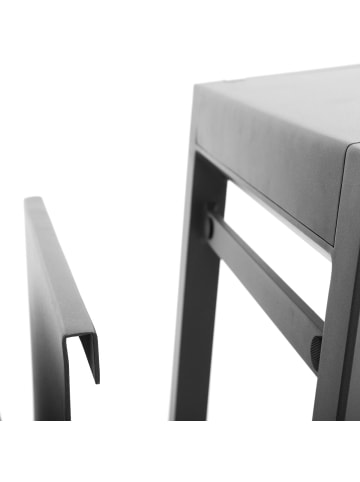Hespéride Aluminium Tisch mit Zeitschriftenhalter ALLURE in Grau, 45 x 55 x 55 cm
