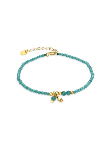 Luxenter Armband aus 925er Sterlingsilber und grünem Kristall mit 18K Gelbgold-Finish