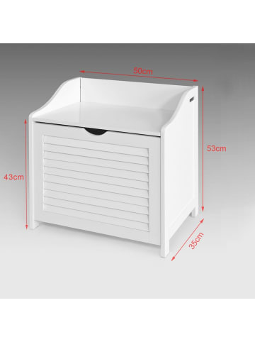 SoBuy Schuhbank in Reinweiß - (W) 35 x (H) 53 x (L) 50 cm