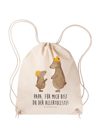 Mr. & Mrs. Panda Jutebeutel Bären mit Hut mit Spruch in Creme