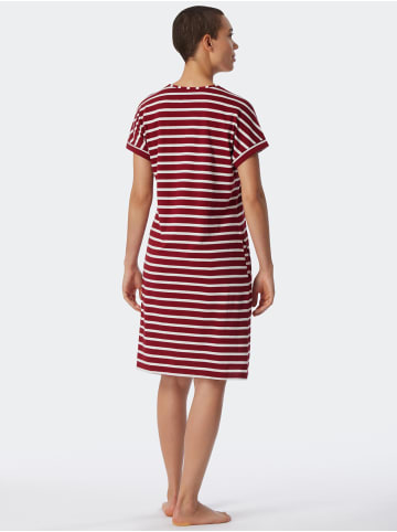 Schiesser Nachthemd Essential Stripes in Bordeaux