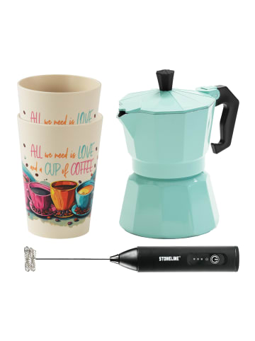 Stoneline Espressokocher-Set | 170 ml | 4-teilig in Mint