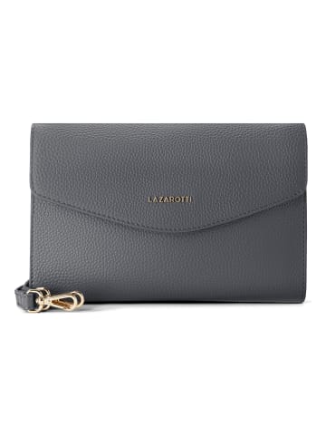 Lazarotti Bologna Leather Clutch Umhängetasche Leder 23 cm grey