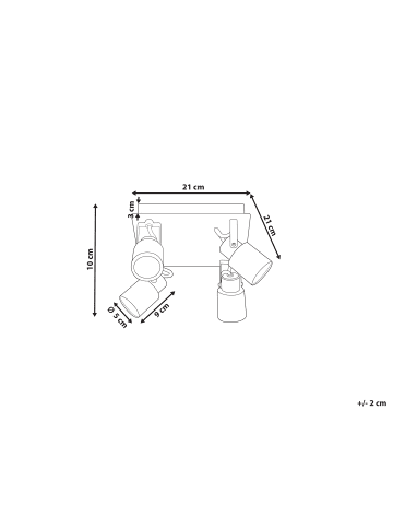 Beliani Deckenleuchten BONTE in Messing - (W) 21 x (H) 10 x (L) 21 cm