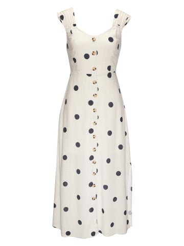 LASCANA Maxikleid in beige-schwarz gepunktet