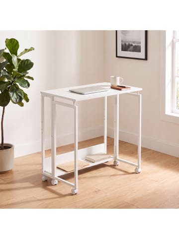 relaxdays Schreibtisch "klappbar" in Weiß - (B)60 x (H)75 x (T)50 cm