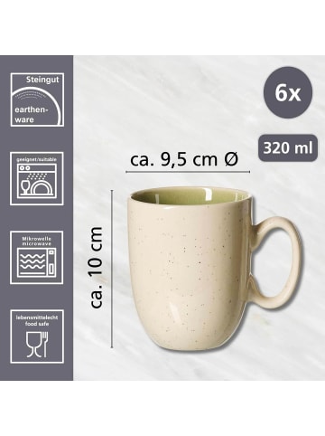 Ritzenhoff & Breker 6-tlg. Kaffeebecher Skog in – 400 ml in Grün-Mix