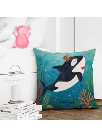 Mr. & Mrs. Panda kissen für sofa Orca Zylinder Design ohne Spruch in Weiß