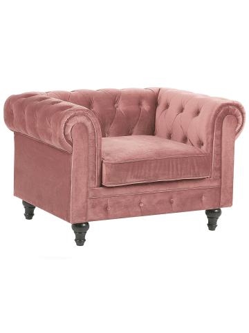 Beliani Sessel CHESTERFIELD in Rosa - (W) 110 x (H) 70 x (L) 75 cm