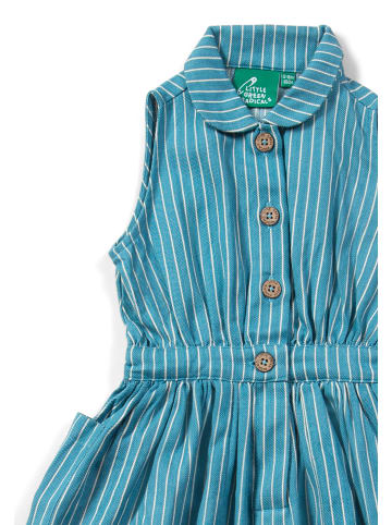 Little Green Radicals Pinafore Button Dress in Blue