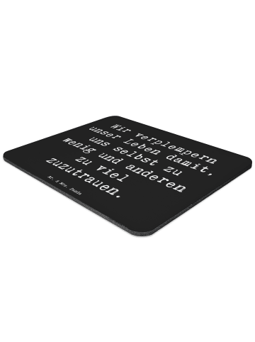 Mr. & Mrs. Panda Mousepad Spruch Leichtigkeit und Vertrauen mit ... in Schwarz