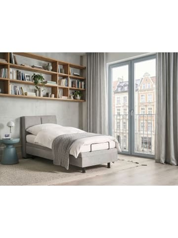 Beliani Einzelbett VICEROY in Grau/Schwarz - (W) 80 x (H) 120 x (L) 216 cm