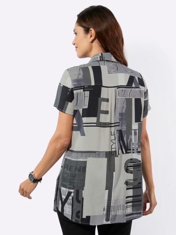 WITT WEIDEN Longbluse in schwarz-ecru-bedruckt