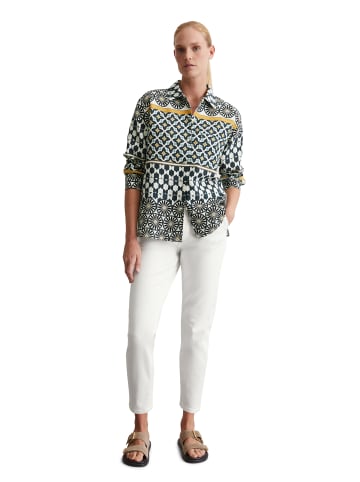 Marc O'Polo Print-Leinenbluse regular in multi/ white cotton