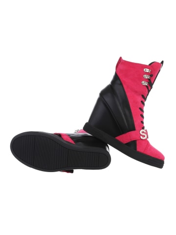 Ital-Design Stiefelette in Pink und Schwarz