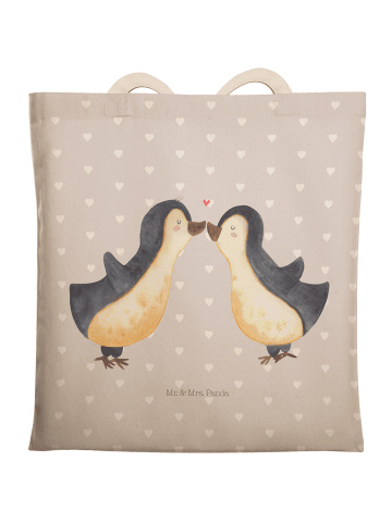 Mr. & Mrs. Panda Einkaufstasche Pinguin Liebe ohne Spruch in Grau Pastell