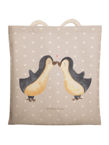 Mr. & Mrs. Panda Tasche Pinguin Liebe ohne Spruch in Grau Pastell