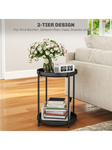 HOMCOM Beistelltisch-44L x 44B x 56H cm-Schwarz