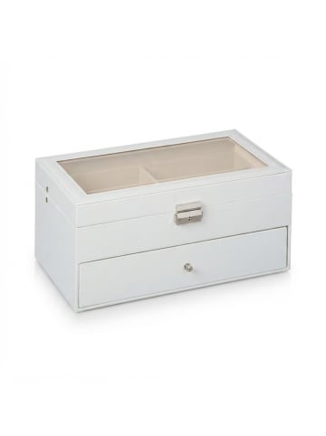 relaxdays Brillenbox in Weiß - (B)33,5 x (H)15,5 x (T)19,5 cm