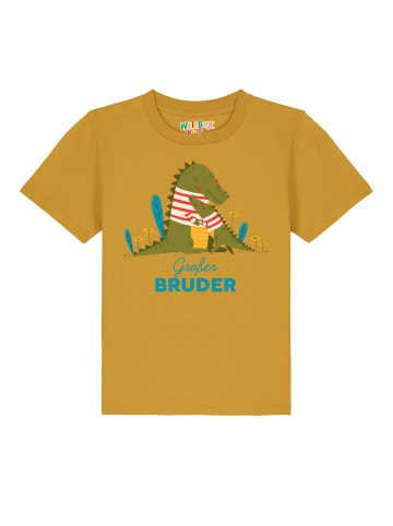 wat? Apparel T-Shirt Krokodil Großer Bruder in Ocker