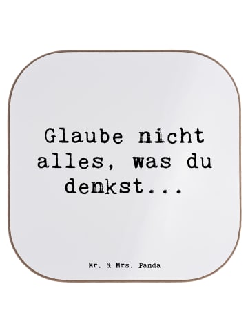 Mr. & Mrs. Panda Untersetzer Glas Spruch Selbstvertrauen und Kla... in Weiß