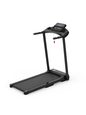 ABRIHOME Laufband in Schwarz 12 km/h mit LED Display APP Tablet Halter für Zuhause