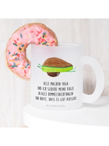 Mr. & Mrs. Panda Haferl Avocado Yoga mit Spruch in Transparent