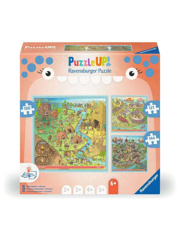Ravensburger Puzzle 100 + 121 + 144 Teile Geschichte - Steinzeit, Altes Rom, Mittelalter Ab 6 Jahre in bunt