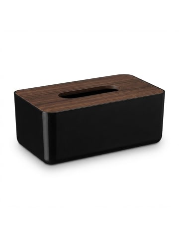 relaxdays Tücherbox in Schwarz - (B)23 x (H)10 x (T)13 cm