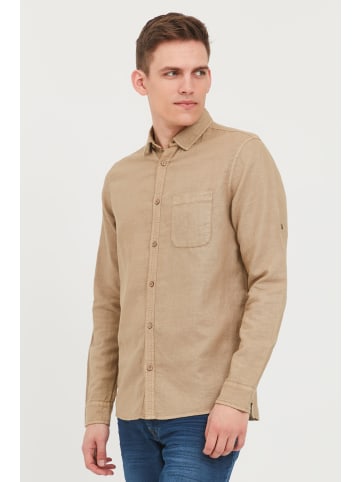 !SOLID Langarmhemd !SOLID Herren Hemd Langarm - 21105564  Langarmhemd aus Leinenmix in Braun