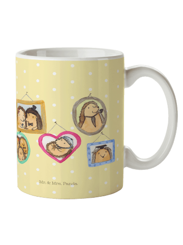 Mr. & Mrs. Panda Tasse Igel Familie ohne Spruch in Gelb Pastell