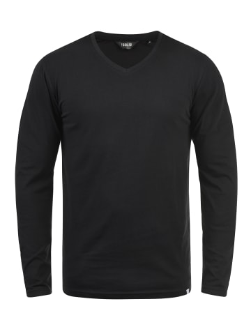 !SOLID Langarmshirt SDBeda 21102912ME Longsleeve mit V-Ausschnitt in Schwarz