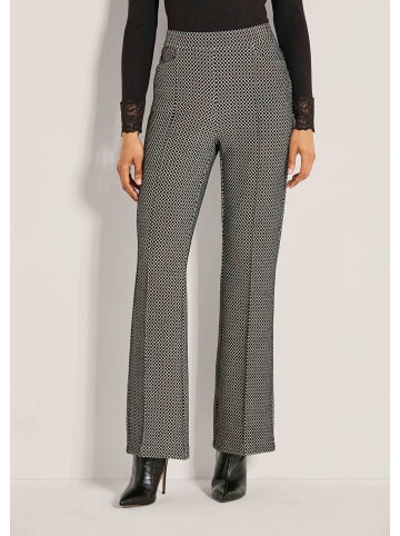 MADELEINE Jacquardhose mit geradem Schnitt in schwarz / wollweiß