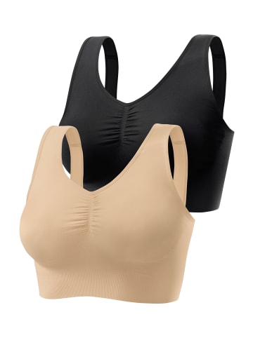 nuance Bralette-BH in schwarz+toffee