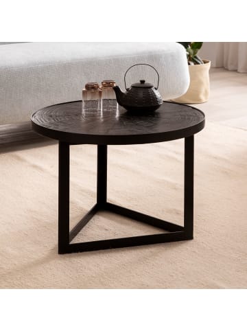 KADIMA DESIGN Couchtisch 58x58x40 cm Mango Massivholz / Metall Sofatisch