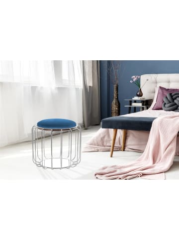 Kayoom Sitzkissen Pouf Comfortable in dunkelblau - silber